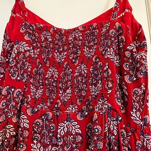 M&S Collection, red sundress with pink, white and blue small flower pattern. - Picture 4 of 4